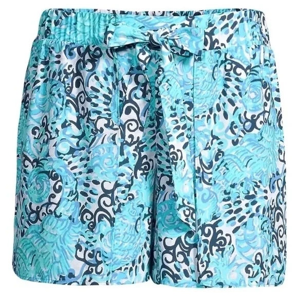 NWT Lilly Pulitzer MYLEE Tie Front Skort  in Light Aqua SPRITZ Size 00 Ret.$78 - Picture 2 of 7